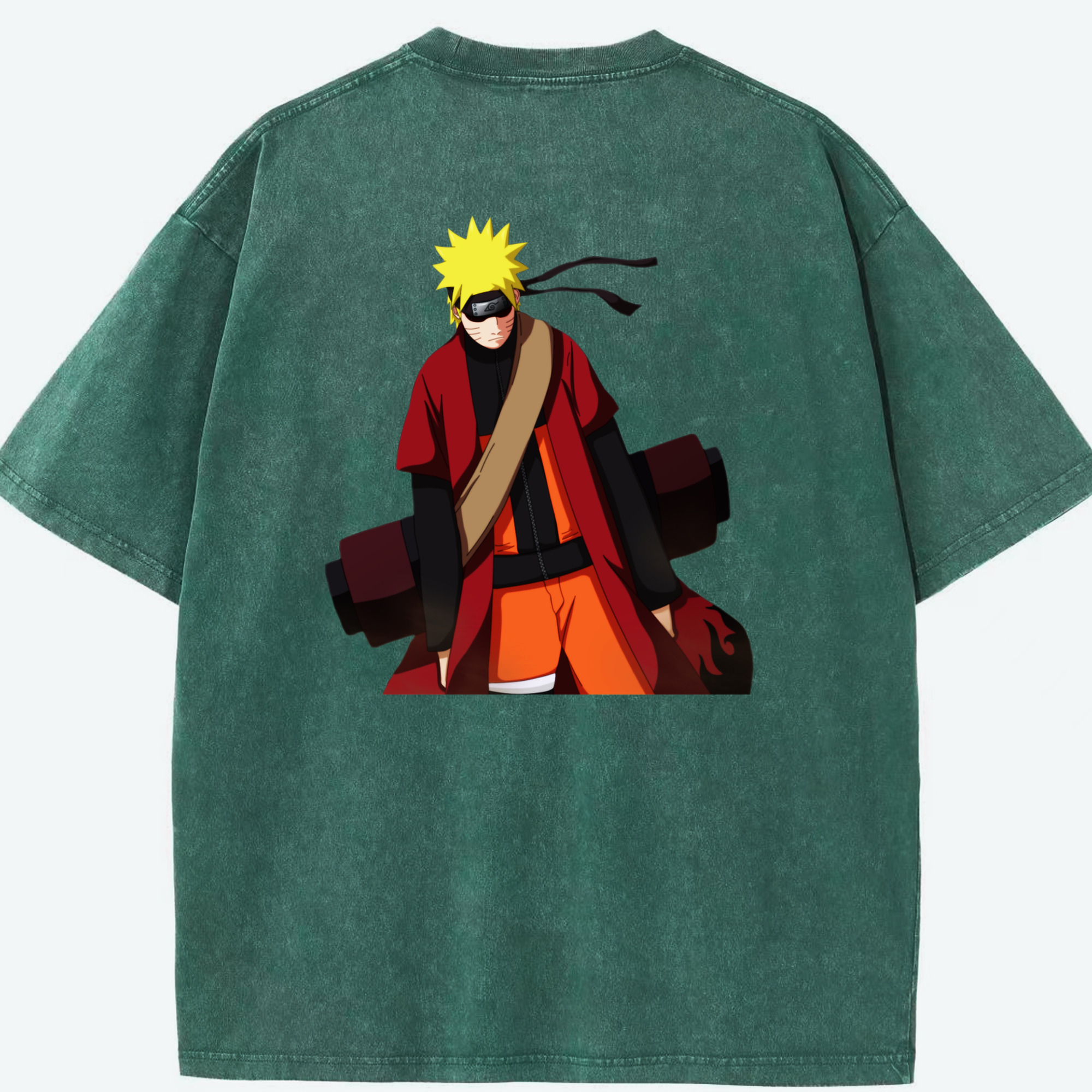 （画像用） NARUTO -ナルト- うずまき ナルト Uzumaki Naruto 綿100% ヴィンテージ風 半袖Tシャツ（背面プリント）